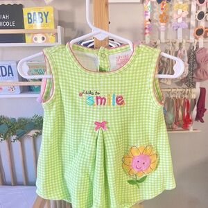 Child of Mine Green and Pink Gingham Baby Dress